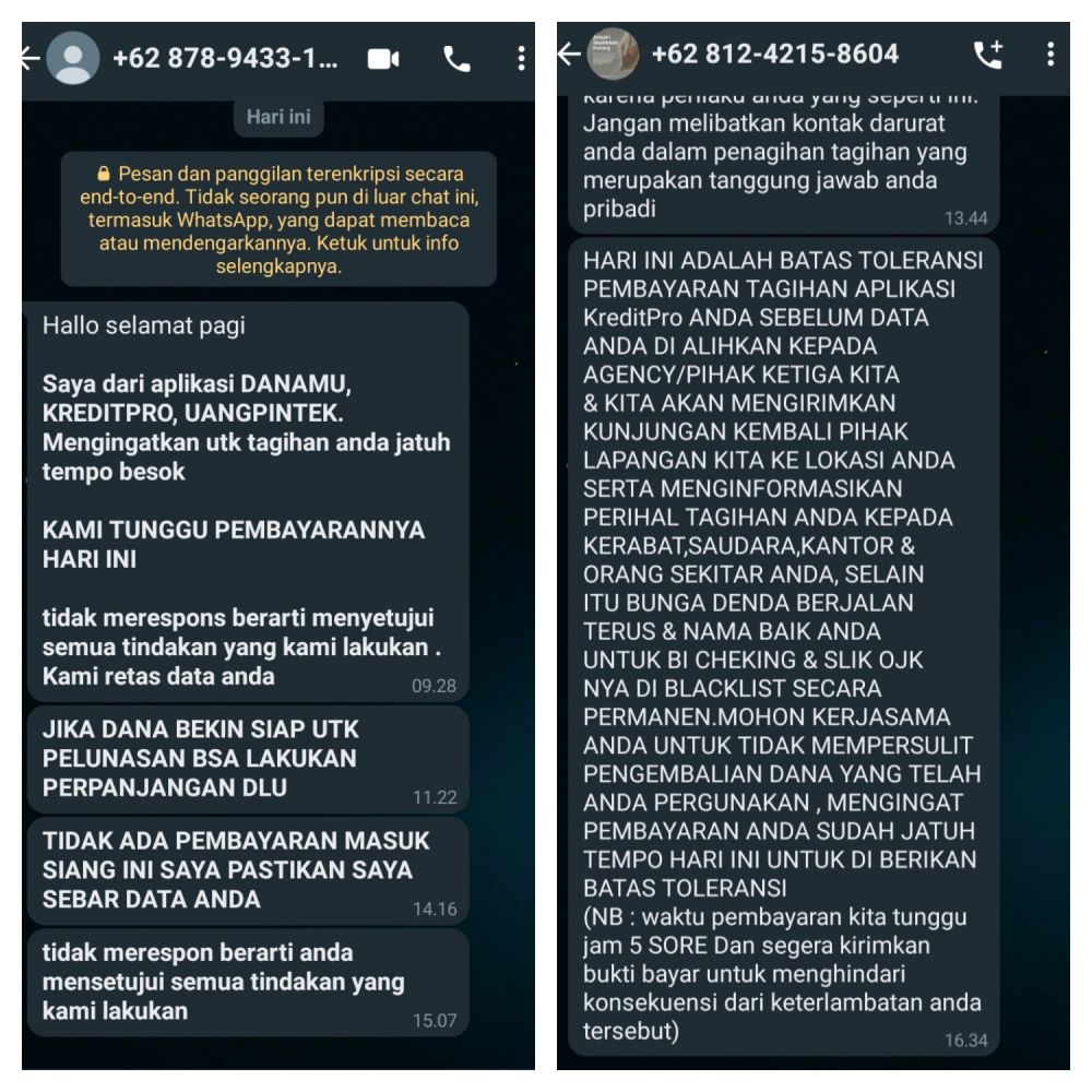 Aneh!! Debtcolektor Saat Nagih Ngaku Dari Pinjol Ilegal, Dan Jika Tak Bayar Ancam Dengan Penghapusan Permanen SLIK OJK