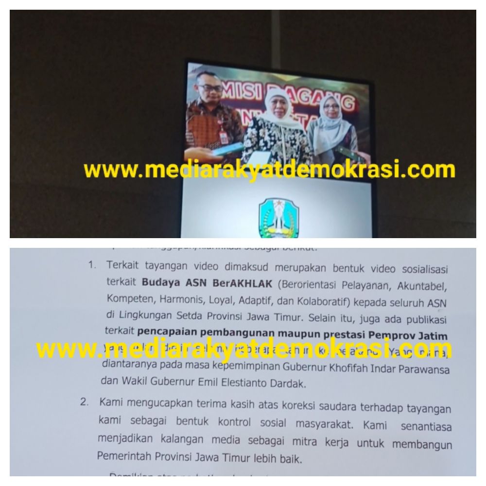 Terkait Klarifikasi Sekdaprov Soal Pemutaran Vidio Ex Gubernur Khofifah Di Gedung Biro Jadi Sorotan, Dianggap Menjadi Jubir Dan Tak Paham Momen