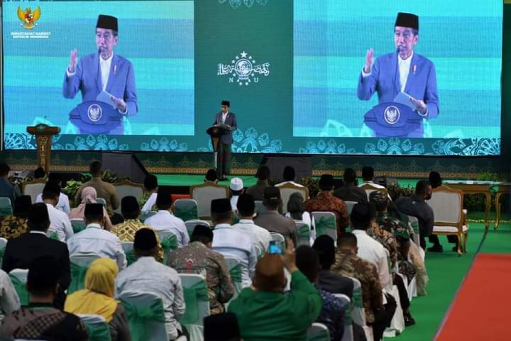 Beri Sambutan Saat Pengukuhan PBNU Dan Harlah NU Ke-96, Jokowi: NU Merupakan Potensi Bangsa yang Sangat Besar