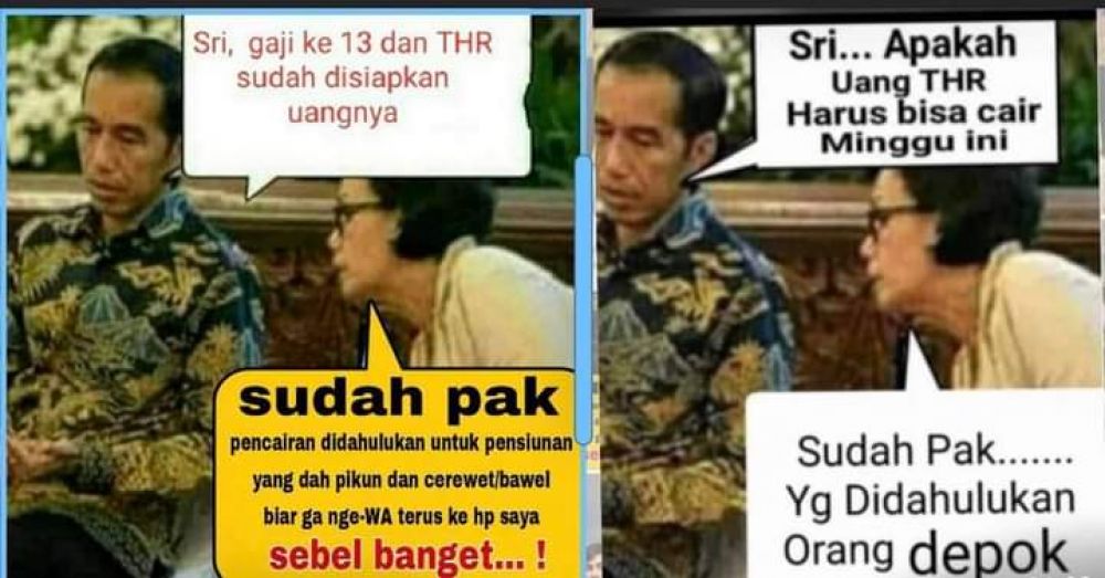 Dikirimi Netizen Gambar Meme Soal Pencairan THR Dan Gaji-13, Sri Mulyani Berikan Penjelasan Begini...