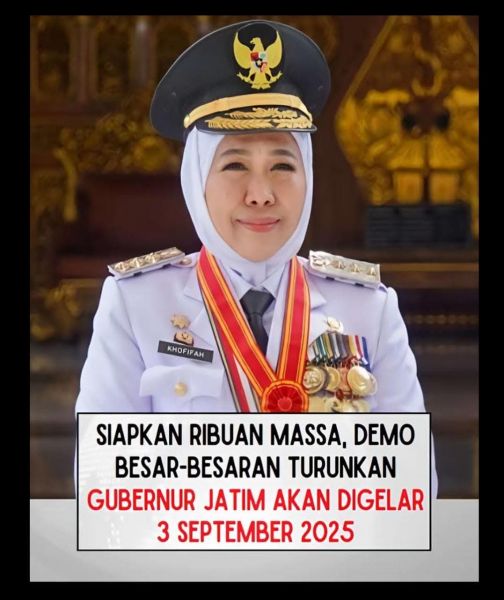 Mendekati Demo Tanggal 3 September 2025, Gambar Meme Ajakan Turunkan Gubernur Khofifah Mulai Ramai Di Medsos