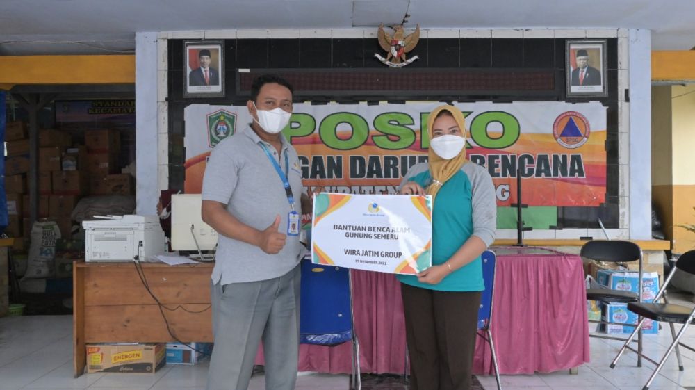 PT PWU Jatim, Bergerak Memberikan Bantuan Kepada Korban Erupsi Gunung Semeru