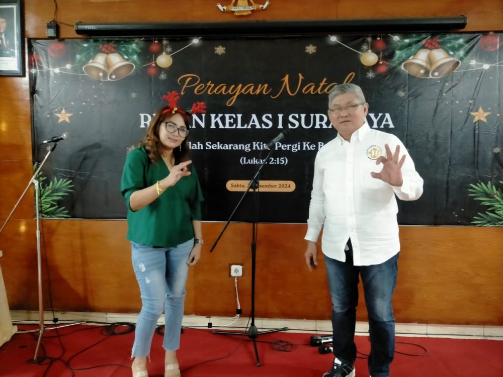 Rutan Kelas 1 Surabaya Merayakan Natal bersama Anggota,Warga Binaan beserta Keluarga
