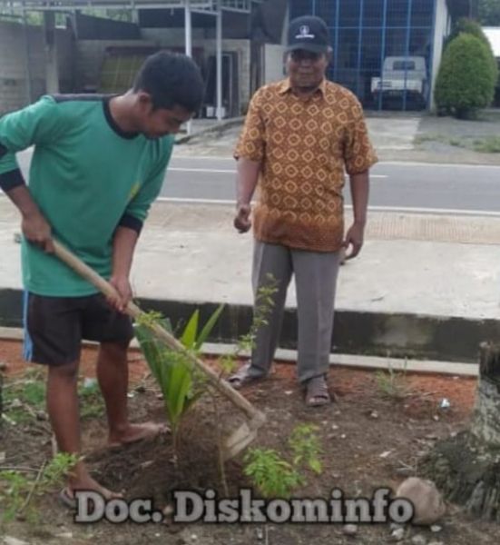 Dr Hj Winarti SE MH, Melaksanakan Penghijauan Di Sepanjang Jalan Ronggolawe Banjar Agung Tulang Bawang