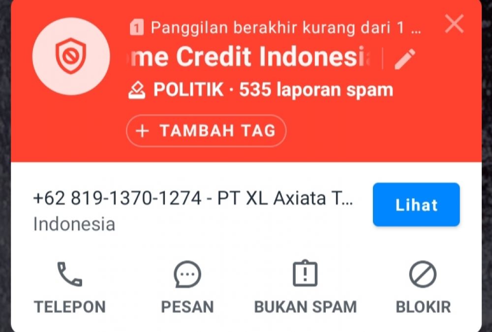Gegara Telat Bayar Cicilan, Diduga Home Credit Gunakan Spam Telpon Ke Konsumen Hingga Puluhan Kali, OJK Diminta Untuk Awasi