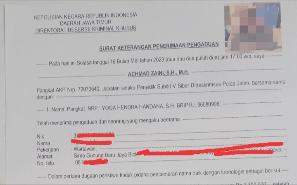 Pertanyakan Tindaklanjut Laporan Dugaan Tindak Pidana Pencemaran Nama Baik Oleh Pinjol Ilegal