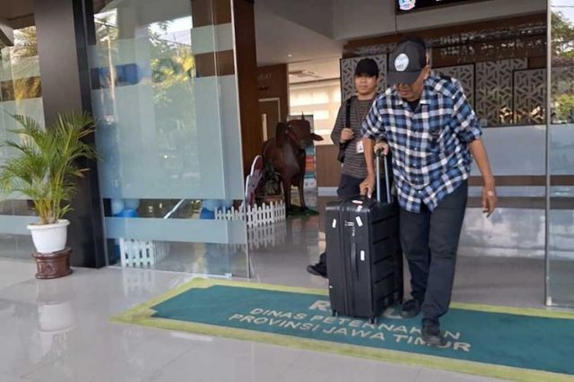 Kaitan Kasus Hibah Pemprov Jatim, KPK Geledah Dinas Peternakan Bawa Dua Koper Besar Berwarna Hitam
