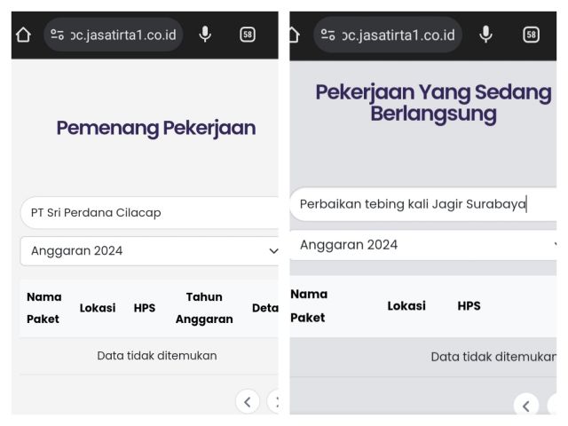 Proyek Siluman Pembenahan Tebing Kali Jagir Surabaya, PT Jasa Tirta 1 Diduga Hanya Cari Ceperan Dari Uang Rakyat