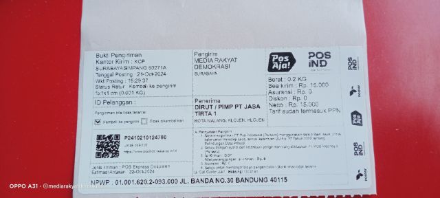 Terkait Proyek Lindung Tebing Kali Jagir Surabaya, MRD Bakal Seret PT Jasa Tirta 1 Ke Ranah Hukum