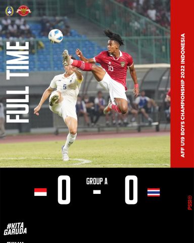 Piala AFF U-19 : Tim Garuda Muda Ditahan Imbang Tim Gajah Putih, Perlu Menang 2 Laga Terakhir Jika Ingin Lolos Ke Semi Final