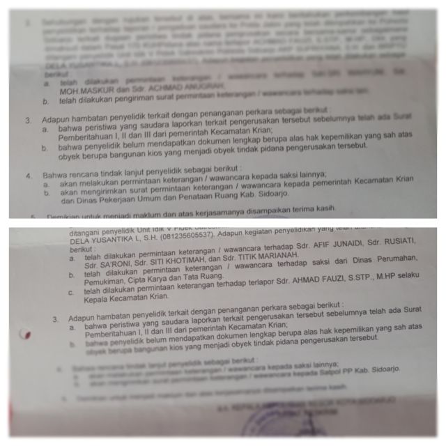 Terkait SP2HP Laporan Pengerusakan Warung Bibis Bunder Yang Diduga Copy Paste, LSM Bakal Adukan Ke Irwasda Dan Propam Polda Jatim