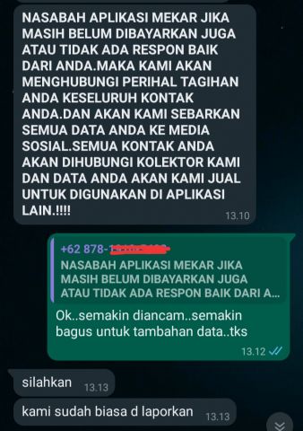 Ancam Dan Sebar Data Debitur, DC Pinjol Mekar Merasa Kebal Hukum : Silahkan Dilaporkan, Kami Sudah Terbiasa