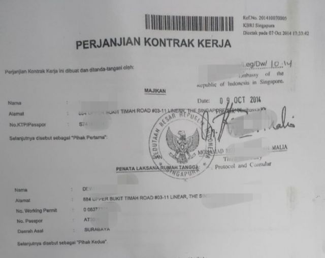 LSM GARAD Soroti Surat Perjanjian Kontrak Kerja Pekerja Migran Yang Perjuangkan Hak Lawan PT Perwita Nusaraya : PMI Merasa Tak Pernah Tandatangan